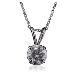 14KT White Gold 1.38ctw Diamond Pendant With Chain