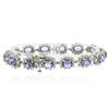 Image 4 : 14KT White Gold 9.20ctw Tanzanite and Diamond Bracelet