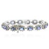 Image 4 : 14KT White Gold 9.20ctw Tanzanite and Diamond Bracelet