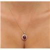 Image 1 : 14KT Yellow Gold 7.80ct Ruby and Diamond Pendant With Chain