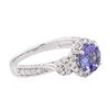 Image 2 : 14KT White Gold 1.51ct Tanzanite and Diamond Ring