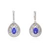 Image 3 : 14KT White Gold 3.86ctw Tanzanite and Diamond Earrings