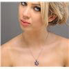 Image 1 : 14KT White Gold 2.65ct Tourmaline, Sapphire and Diamond Pendant With Chain