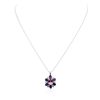 Image 3 : 14KT White Gold 2.65ct Tourmaline, Sapphire and Diamond Pendant With Chain