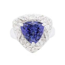 14KT White Gold 5.22ct Tanzanite and Diamond Ring