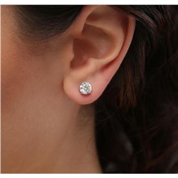 14KT White Gold 1.74ctw Diamond Stud Earrings