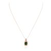 Image 1 : 14KT Rose Gold 1.83ct Emerald and Diamond Pendant With Chain