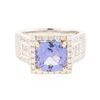 Image 3 : 14KT Two-Tone Gold 3.56ct Tanzanite and Diamond Ring