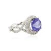 Image 2 : 14KT White Gold 3.51ct Tanzanite and Diamond Ring