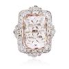 Image 3 : 14KT White Gold 13.52ct Morganite and Diamond Ring