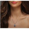 Image 2 : 14KT White Gold 2.81ct Tanzanite and Diamond Pendant With Chain