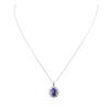 Image 3 : 14KT White Gold 2.81ct Tanzanite and Diamond Pendant With Chain