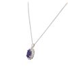 Image 7 : 14KT White Gold 2.81ct Tanzanite and Diamond Pendant With Chain