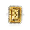 Image 3 : 14KT White and Yellow Gold 11.18ct Citrine and Diamond Ring