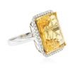 Image 4 : 14KT White and Yellow Gold 11.18ct Citrine and Diamond Ring