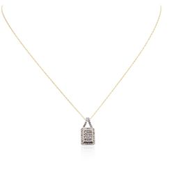 10KT Yellow Gold 0.25ctw Diamond Pendant With Chain