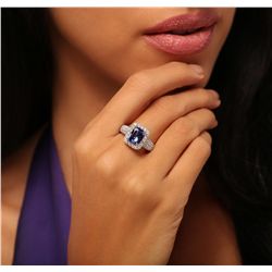 14KT Two-Tone Gold 1.68ct Tanzanite and Diamond Ring