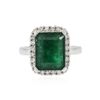 Image 3 : 14KT White Gold 4.06ct Emerald and Diamond Ring