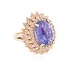 Image 4 : 14KT Rose Gold 8.53ct Tanzanite and Diamond Ring