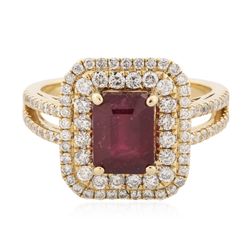 14KT Yellow Gold 3.06ct Ruby and Diamond Ring