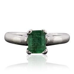 14KT White Gold 1.05ct Emerald Ring