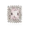 Image 1 : 14KT White Gold 6.20ct Morganite and Diamond Ring
