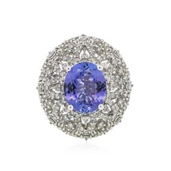 14KT White Gold 3.32ct Tanzanite and Diamond Ring