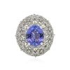 Image 1 : 14KT White Gold 3.32ct Tanzanite and Diamond Ring