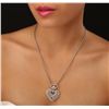 Image 2 : 14KT White Gold 3.23ctw Diamond Pendant With Chain
