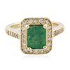 Image 1 : 14KT Yellow Gold 2.07ct Emerald and Diamond Ring