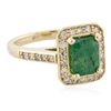 Image 2 : 14KT Yellow Gold 2.07ct Emerald and Diamond Ring