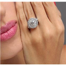 14KT White Gold EGL Certified 3.65ctw Diamond Ring