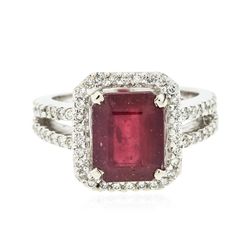 14KT White Gold 5.56ct Ruby and Diamond Ring