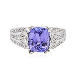 18KT White Gold 2.42ct Tanzanite and Diamond Ring