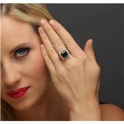 14KT Yellow Gold 5.34ct Emerald and Diamond Ring