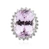 Image 3 : 14KT White Gold 40.04ct GIA Certified Kunzite and Diamond Ring