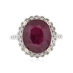 14KT White Gold 8.36ct Ruby and Diamond Ring