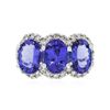 Image 1 : 14KT White Gold 6.93ctw Tanzanite and Diamond Ring