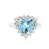 Image 1 : 14KT White Gold 4.19ct Blue Topaz and Diamond Ring