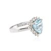 Image 2 : 14KT White Gold 4.19ct Blue Topaz and Diamond Ring