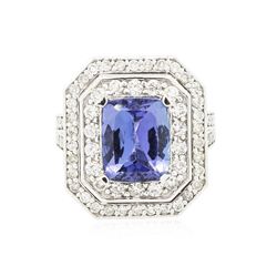 14KT White Gold 2.74ct Tanzanite and Diamond Ring