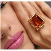 Image 2 : 14KT Yellow Gold 35.61ct Citrine and Diamond Ring