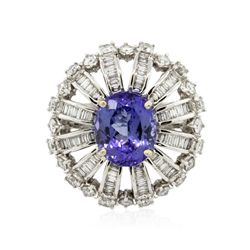 18KT White Gold 3.11ct Tanzanite and Diamond Ring