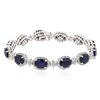 Image 3 : 14KT White Gold 18.36ctw Sapphire and Diamond Bracelet