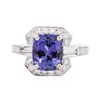 Image 1 : 14KT White Gold 3.17ct Tanzanite and Diamond Ring