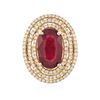 Image 3 : 14KT Yellow Gold 8.09ct Ruby and Diamond Ring