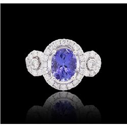 14KT White Gold 1.63ct Tanzanite and Diamond Ring