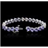 Image 7 : 14KT White Gold 14.60ctw Tanzanite and Diamond Bracelet