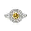 Image 1 : 14KT White Gold 0.44ct Citrine and Diamond Ring