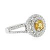 Image 2 : 14KT White Gold 0.44ct Citrine and Diamond Ring